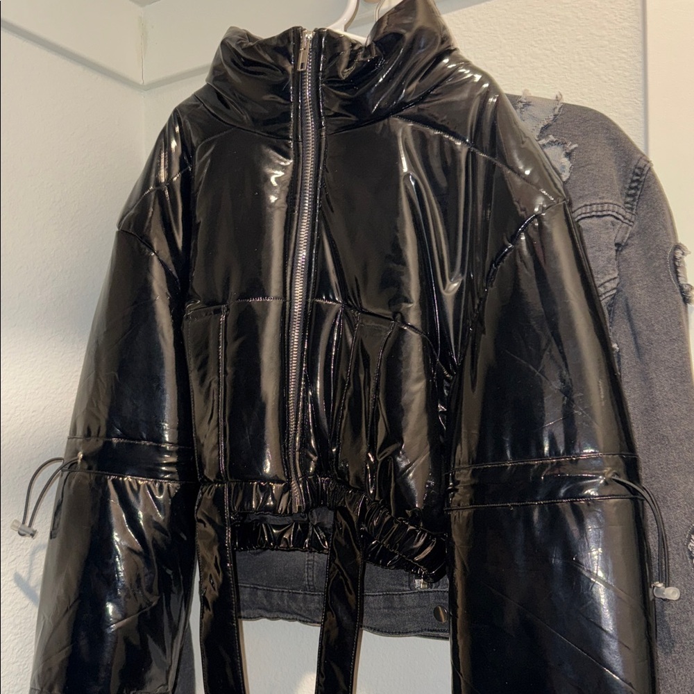 Black Puffer Crop Jacket
